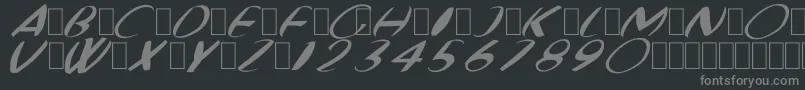 フォントFatBoyVeryRoundItalic – 黒い背景に灰色の文字