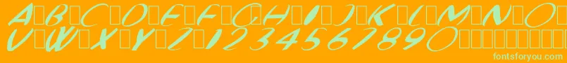 FatBoyVeryRoundItalic Font – Green Fonts on Orange Background