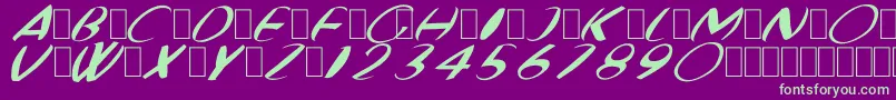 Шрифт FatBoyVeryRoundItalic – зелёные шрифты на фиолетовом фоне