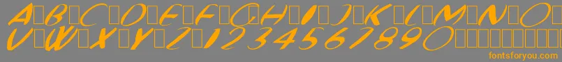 Fonte FatBoyVeryRoundItalic – fontes laranjas em um fundo cinza