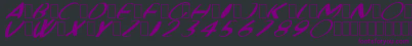 フォントFatBoyVeryRoundItalic – 黒い背景に紫のフォント