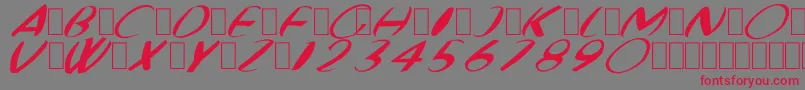 FatBoyVeryRoundItalic Font – Red Fonts on Gray Background