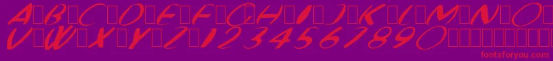 Police FatBoyVeryRoundItalic – polices rouges sur fond violet