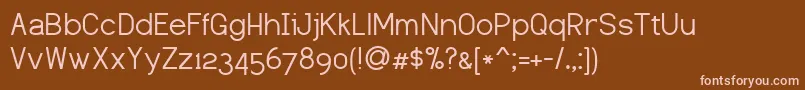 フォントDustismo – 茶色の背景にピンクのフォント