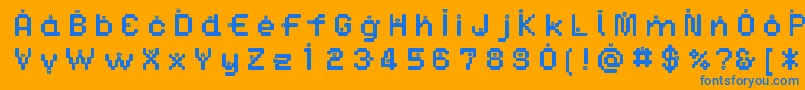 DustmonstersMedium Font – Blue Fonts on Orange Background