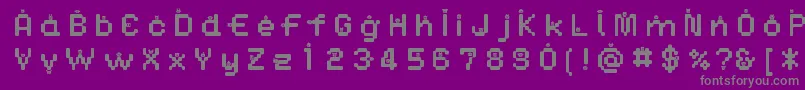 フォントDustmonstersMedium – 紫の背景に灰色の文字