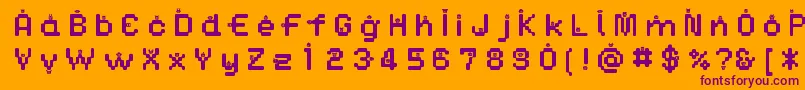 DustmonstersMedium Font – Purple Fonts on Orange Background