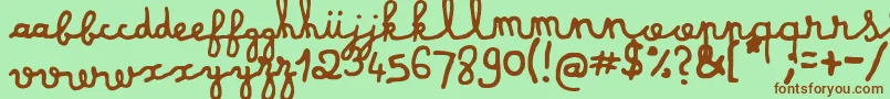 Шрифт dusty matchbox – коричневые шрифты на зелёном фоне