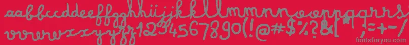 dusty matchbox Font – Gray Fonts on Red Background