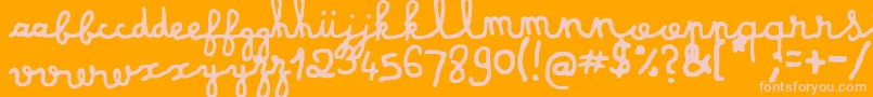 dusty matchbox-Schriftart – Rosa Schriften auf orangefarbenem Hintergrund
