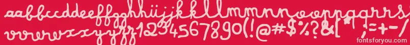 dusty matchbox Font – Pink Fonts on Red Background