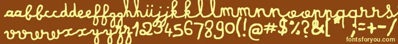 dusty matchbox-fontti – keltaiset fontit ruskealla taustalla
