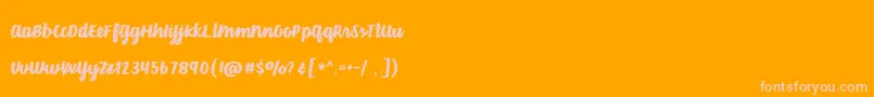 Dusty Velvet-Schriftart – Rosa Schriften auf orangefarbenem Hintergrund