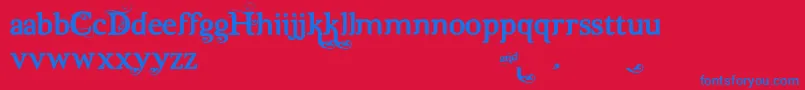 Dutch  Harley alt Font – Blue Fonts on Red Background