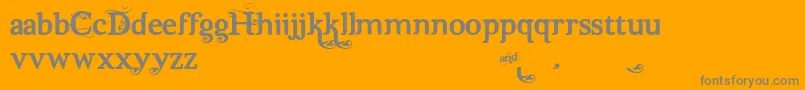 Weitere Informationen zur Dutch Harley alt-Schriftart Dutch Harley alt-Schriftart – Graue Schriften auf orangefarbenem Hintergrund