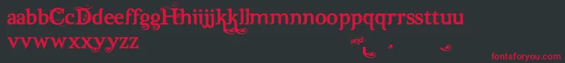 Dutch  Harley alt Font – Red Fonts on Black Background