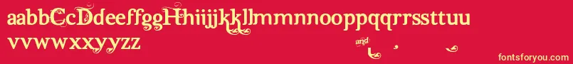 Dutch  Harley alt Font – Yellow Fonts on Red Background