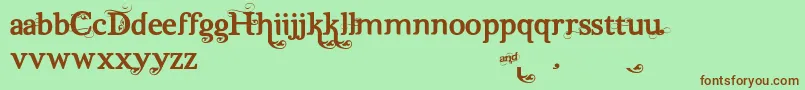 Czcionka Dutch  Harley – brązowe czcionki na zielonym tle