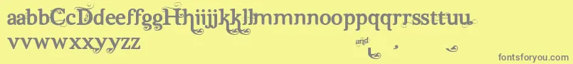 Dutch  Harley Font – Gray Fonts on Yellow Background