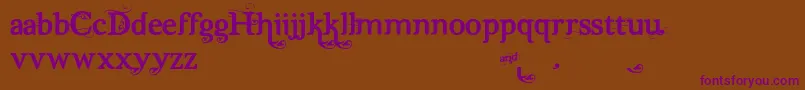 Dutch  Harley Font – Purple Fonts on Brown Background