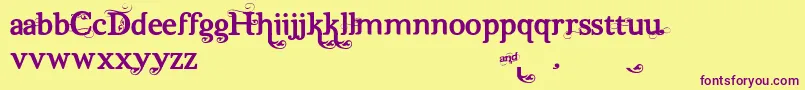Dutch  Harley Font – Purple Fonts on Yellow Background