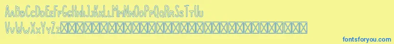 Dutchy Outline Font – Blue Fonts on Yellow Background