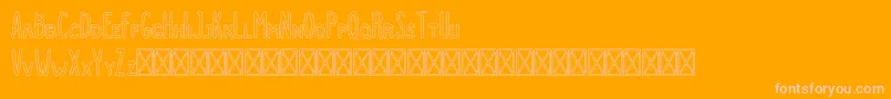 Dutchy Outline-Schriftart – Rosa Schriften auf orangefarbenem Hintergrund