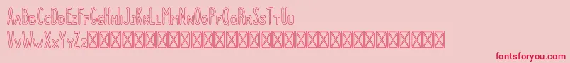 Dutchy Outline-Schriftart – Rote Schriften auf rosa Hintergrund