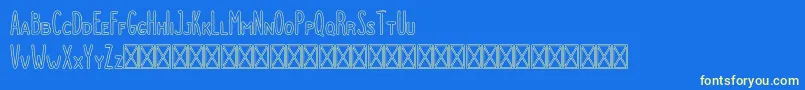 Dutchy Outline Font – Yellow Fonts on Blue Background