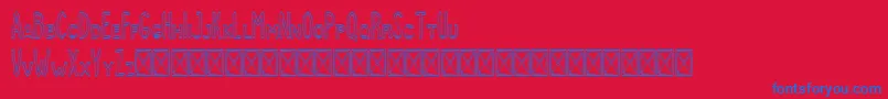 フォントDutchy Outline – 赤い背景に青い文字