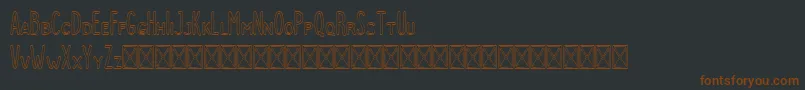 Fonte Dutchy Outline – fontes marrons em um fundo preto