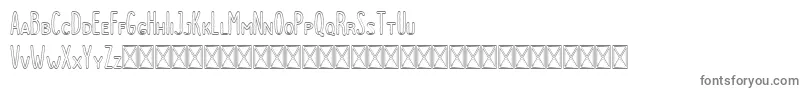 Dutchy Outline-fontti – harmaat kirjasimet valkoisella taustalla