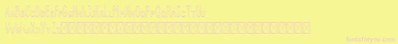 Dutchy Outline-fontti – vaaleanpunaiset fontit keltaisella taustalla