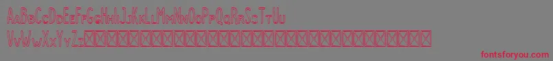 フォントDutchy Outline – 赤い文字の灰色の背景