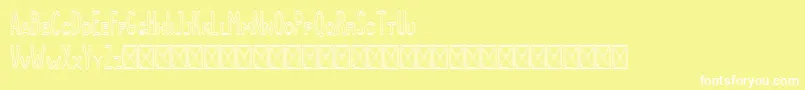 Dutchy Outline Font – White Fonts on Yellow Background