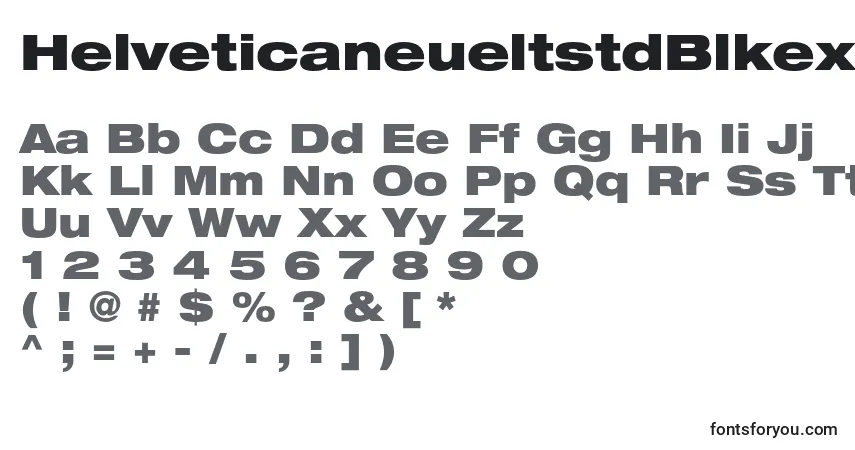 HelveticaneueltstdBlkex-fontti – aakkoset, numerot, erikoismerkit