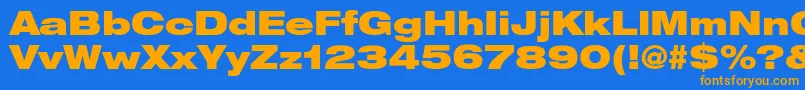 Lisätietoja HelveticaneueltstdBlkex-fontista HelveticaneueltstdBlkex-fontti – oranssit fontit sinisellä taustalla