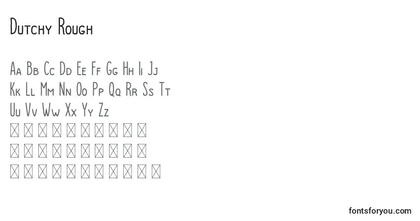 Schriftart Dutchy Rough (125660) – Alphabet, Zahlen, spezielle Symbole