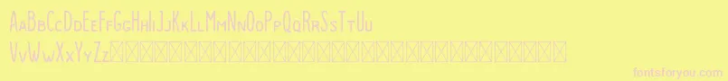 Dutchy Rough-fontti – vaaleanpunaiset fontit keltaisella taustalla