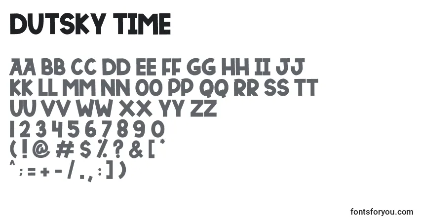 Czcionka DUTSKY TIME – alfabet, cyfry, specjalne znaki