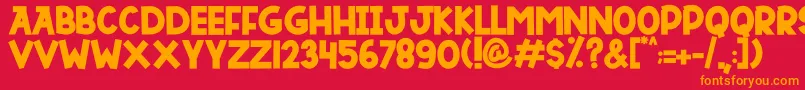 DUTSKY TIME Font – Orange Fonts on Red Background