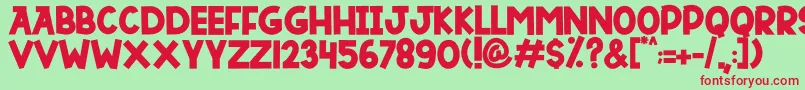 フォントDUTSKY TIME – 赤い文字の緑の背景