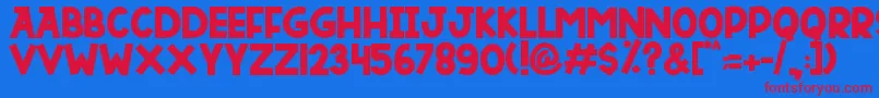 DUTSKY TIME Font – Red Fonts on Blue Background