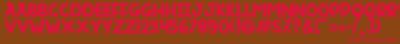 DUTSKY TIME-Schriftart – Rote Schriften auf braunem Hintergrund