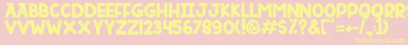 Fonte DUTSKY TIME – fontes amarelas em um fundo rosa