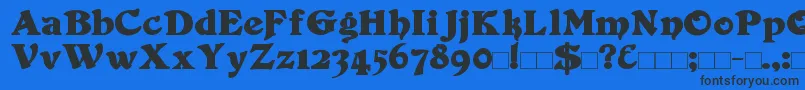 Duvall Bold-Schriftart – Schwarze Schriften auf blauem Hintergrund