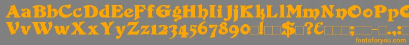 Duvall Bold-Schriftart – Orangefarbene Schriften auf grauem Hintergrund