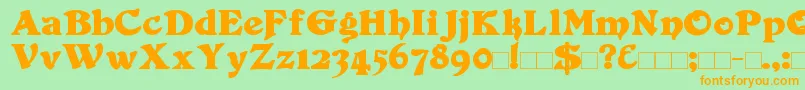 Duvall Bold-Schriftart – Orangefarbene Schriften auf grünem Hintergrund