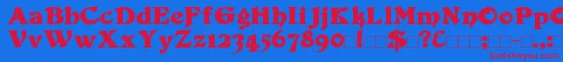 Więcej informacji o czcionce Duvall Bold Czcionka Duvall Bold – czerwone czcionki na niebieskim tle