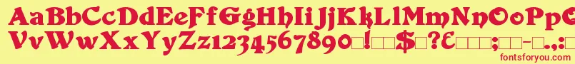 Duvall Bold Font – Red Fonts on Yellow Background